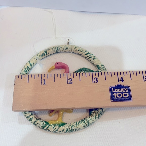 Palm Tree Pink Flamingo Ornament Decoration - Picture 3 of 3